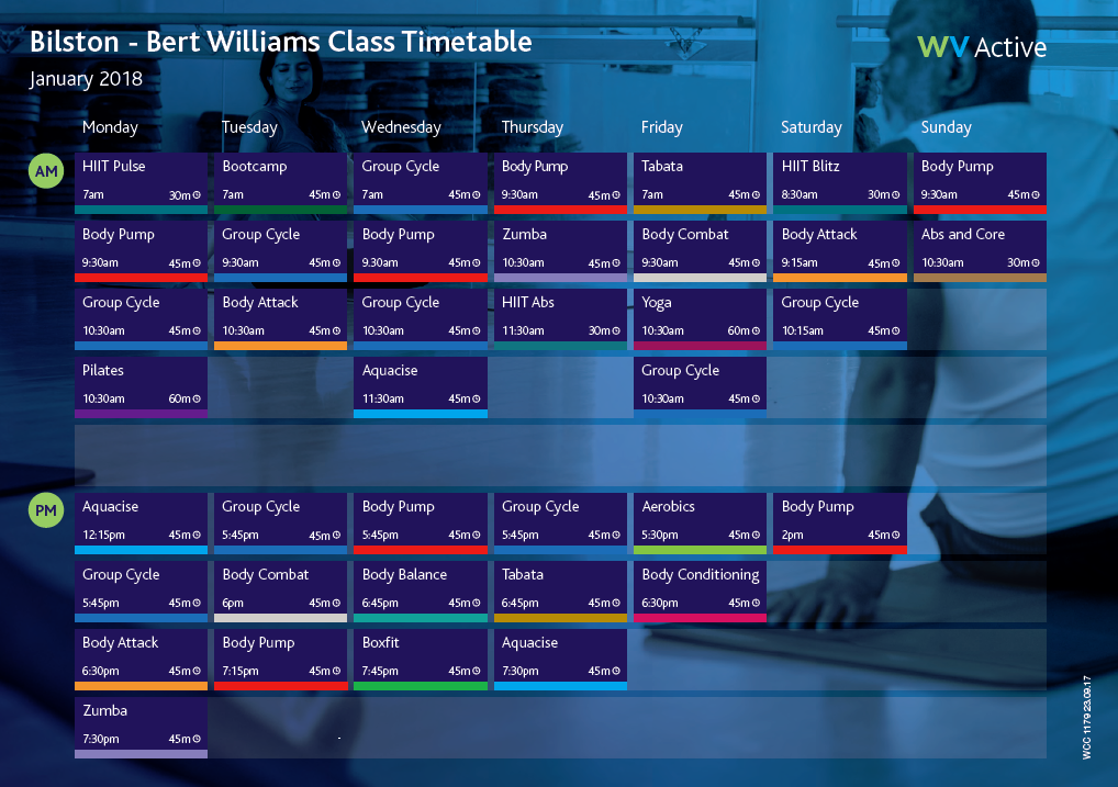 New Class Timetable News WV Active