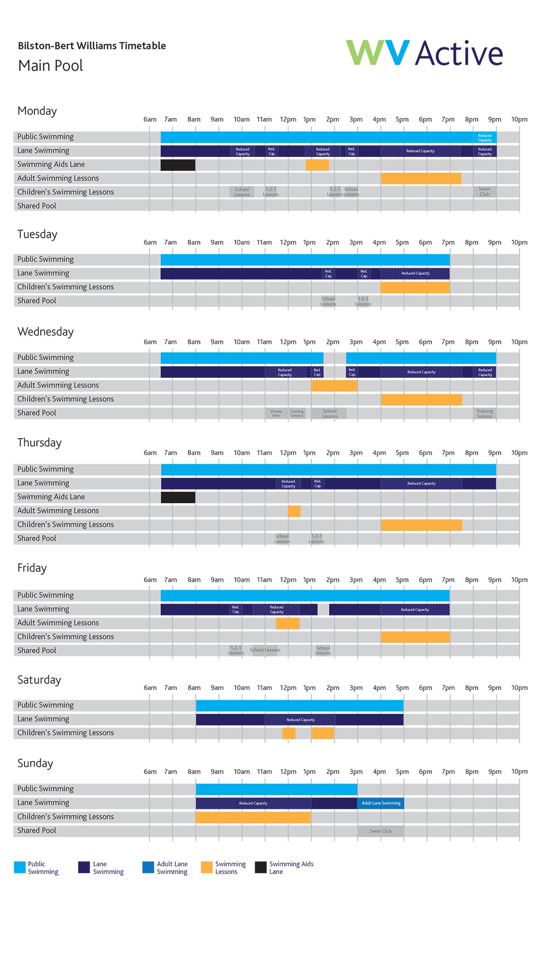 Bilston Main Pool Timetable