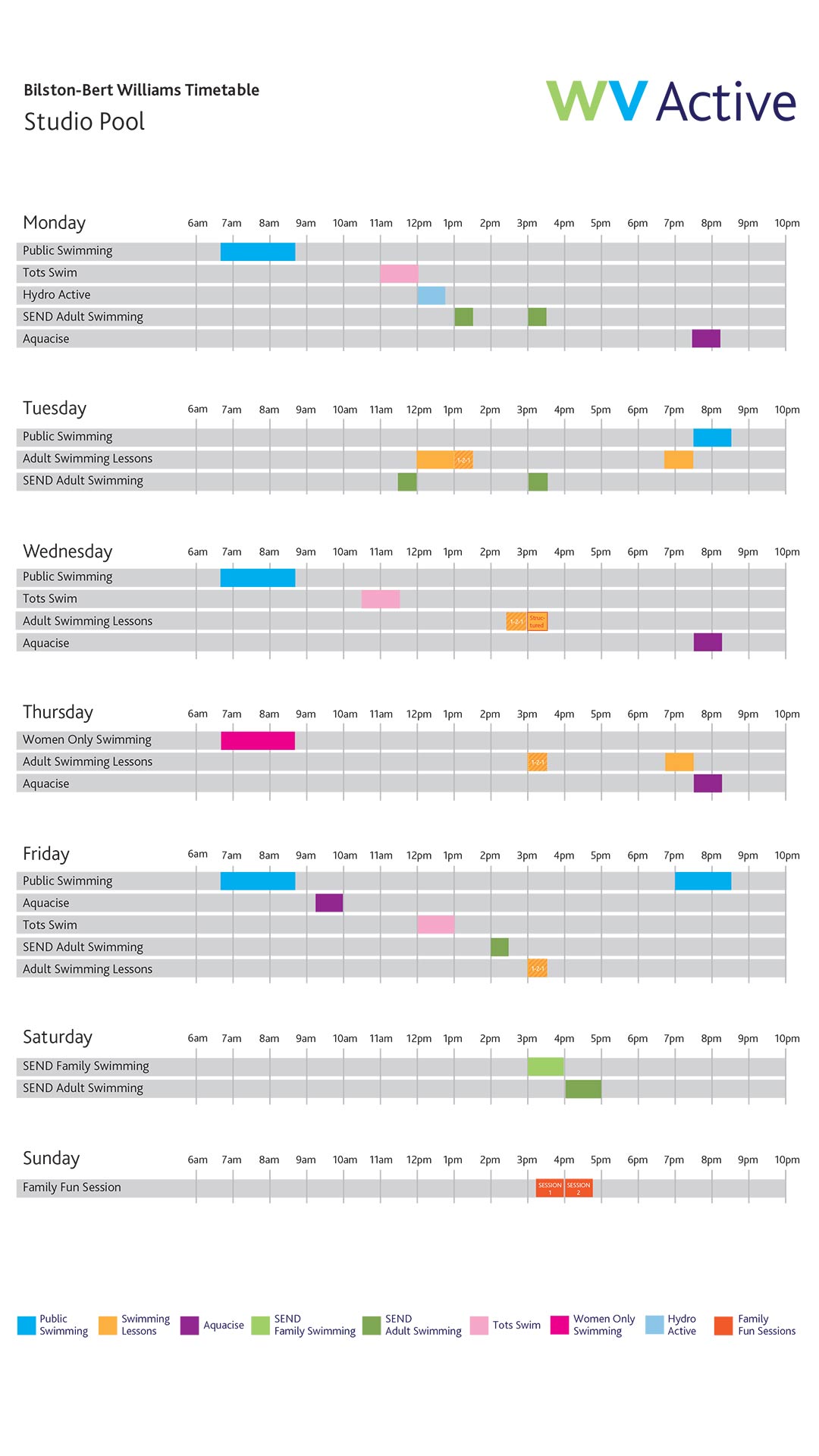 Bilston Studio Pool Timetable